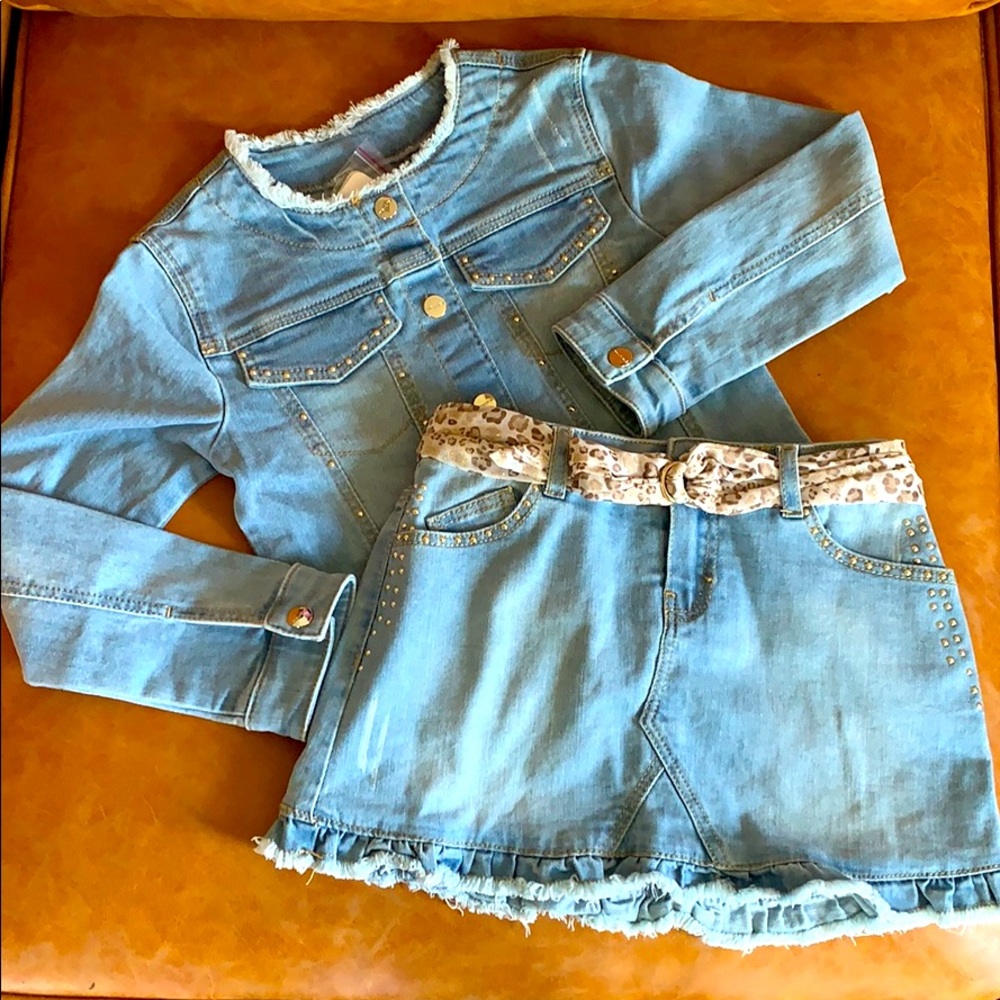 NWT Mayoral Denim Jacket and Skirt Combo Size 7